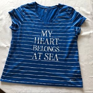 3/$25 My Heart Belongs at Sea Tommy Hilfiger Tee XXL